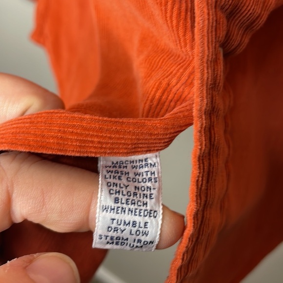 Vintage Ralph Lauren Mens Size M Orange Corduroy Long Custom Fit Button Down - Picture 11 of 11